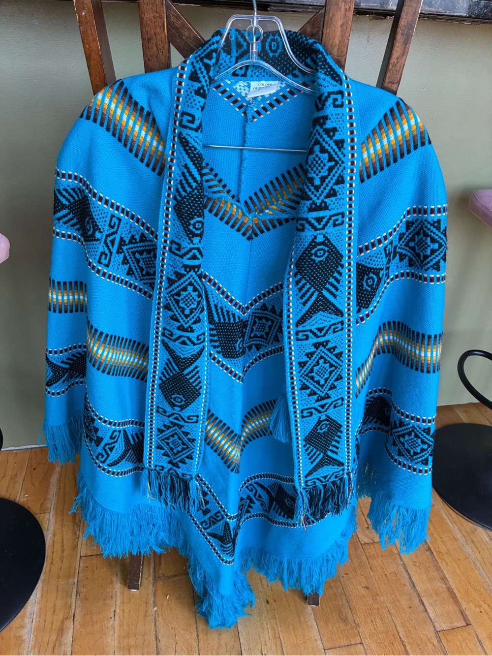 Poncho 100% wool made in Ecuador